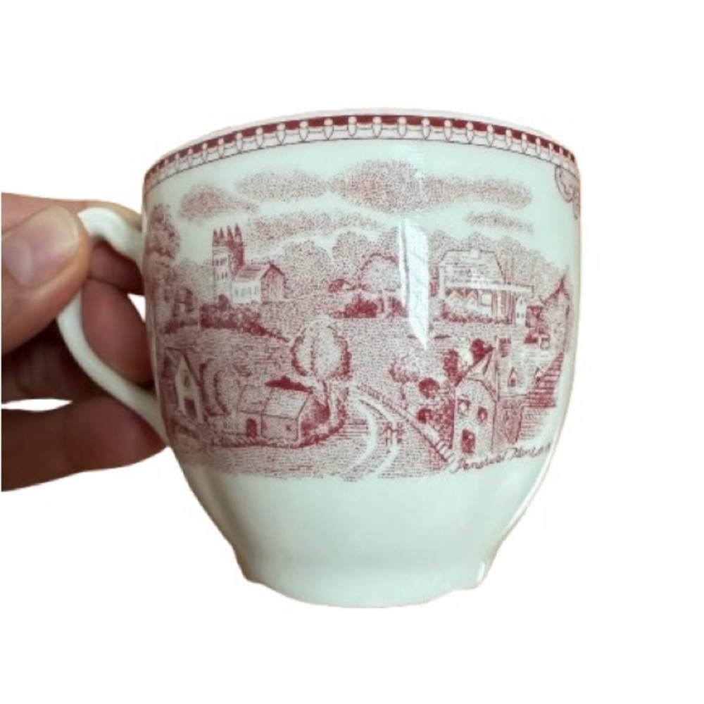 Johnson Bros. England 1883 Old Britain Castles Pink Town/Village Mug. PINK Tree